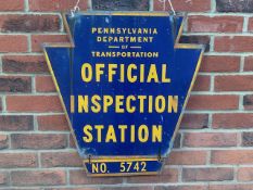 Pennsylvania Department of Transportation Official Inspection Station sign