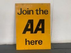 Join the AA here metal sign