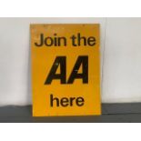 Join the AA here metal sign