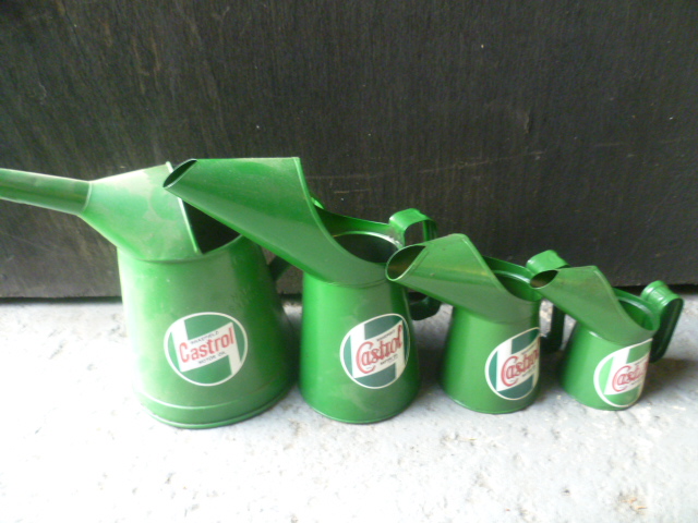 Set of Four Graduated Castrol Oil Jugs