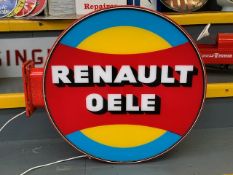 Vintage Renault Oele Double Sided Illuminated Sign