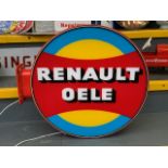 Vintage Renault Oele Double Sided Illuminated Sign