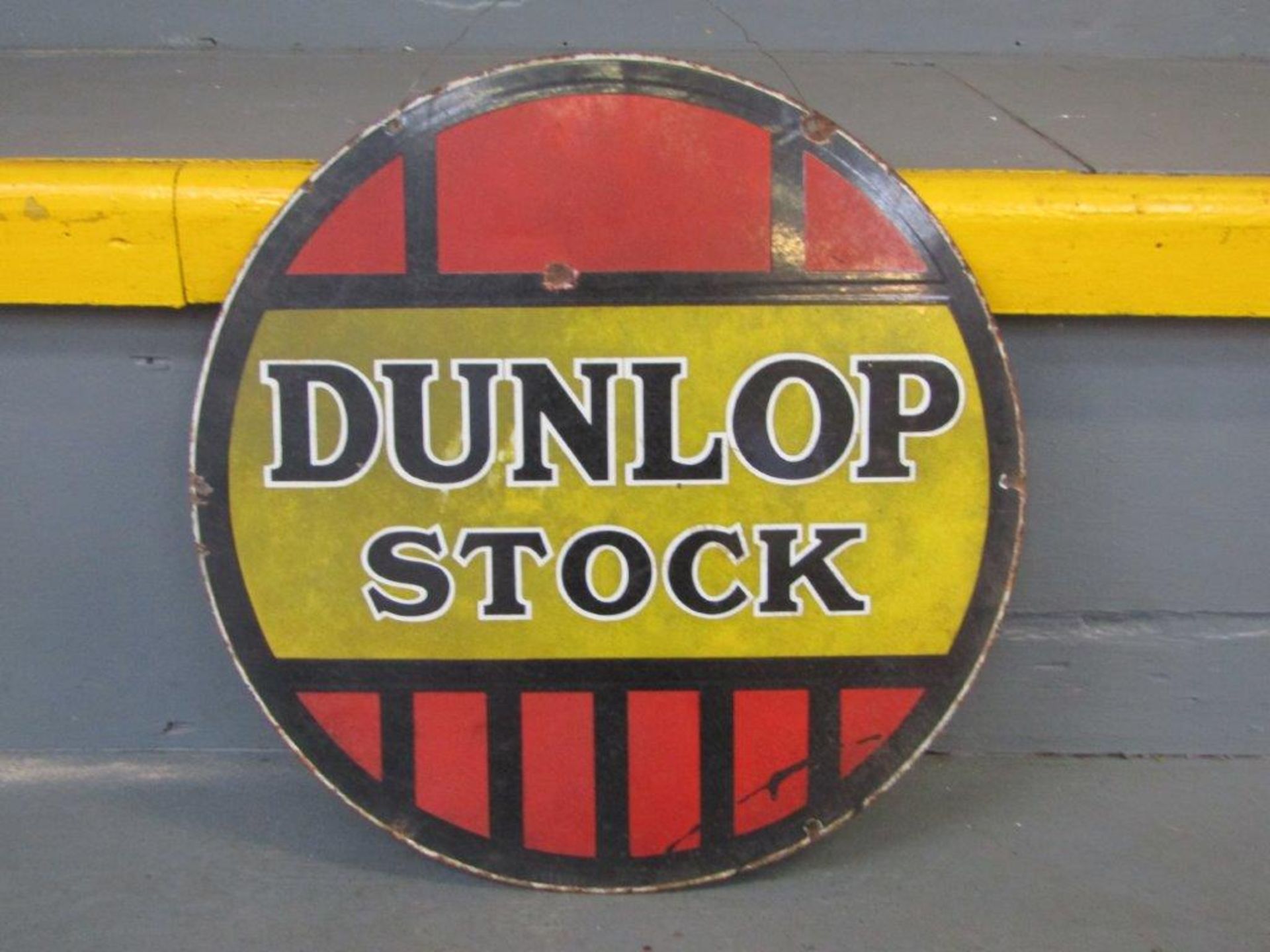 Vintage Enamel Dunlop Stock Sign