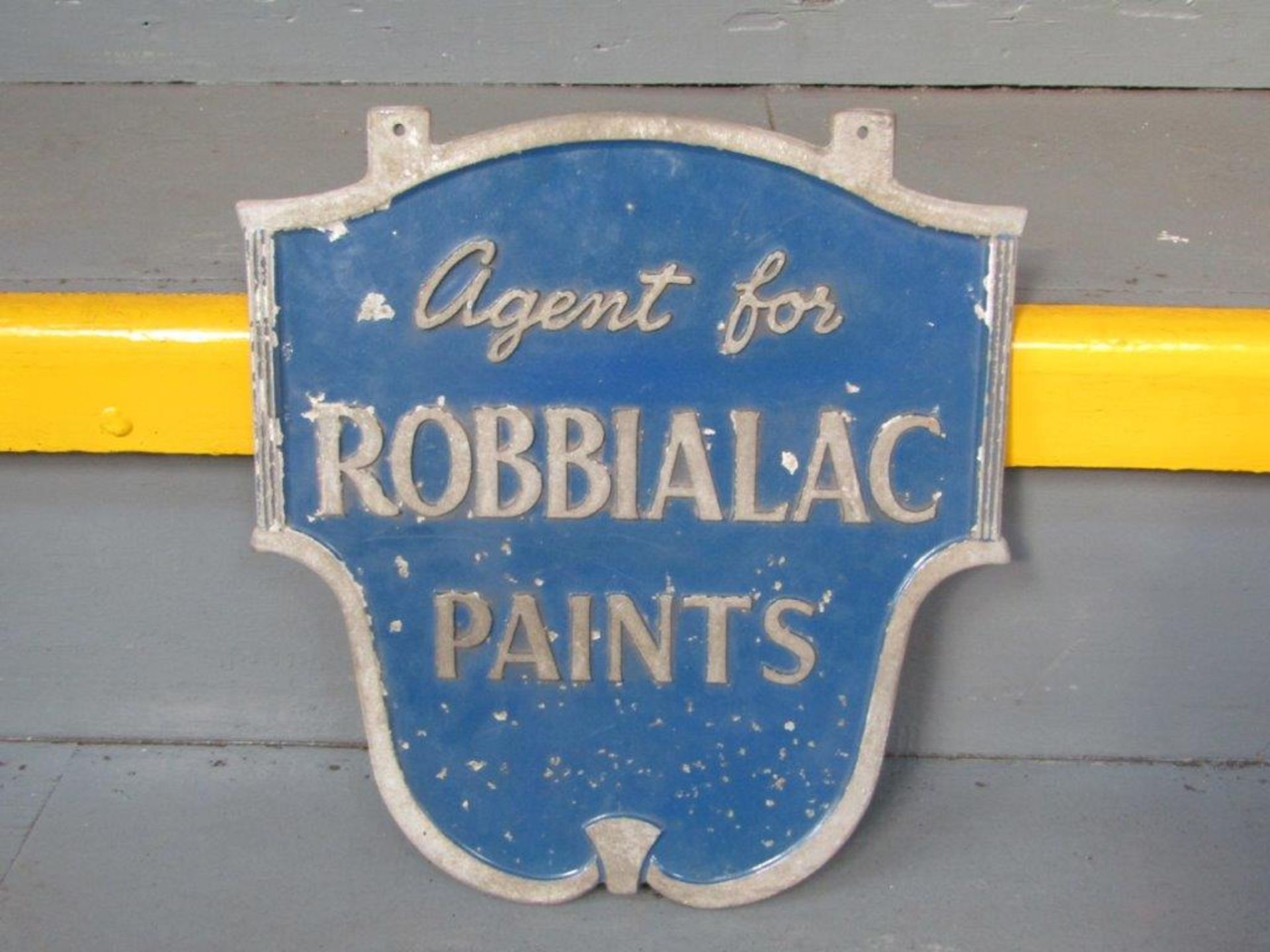 Vintage Cast Aluminium Robbialac Paints Double Sided Sign - Image 2 of 2