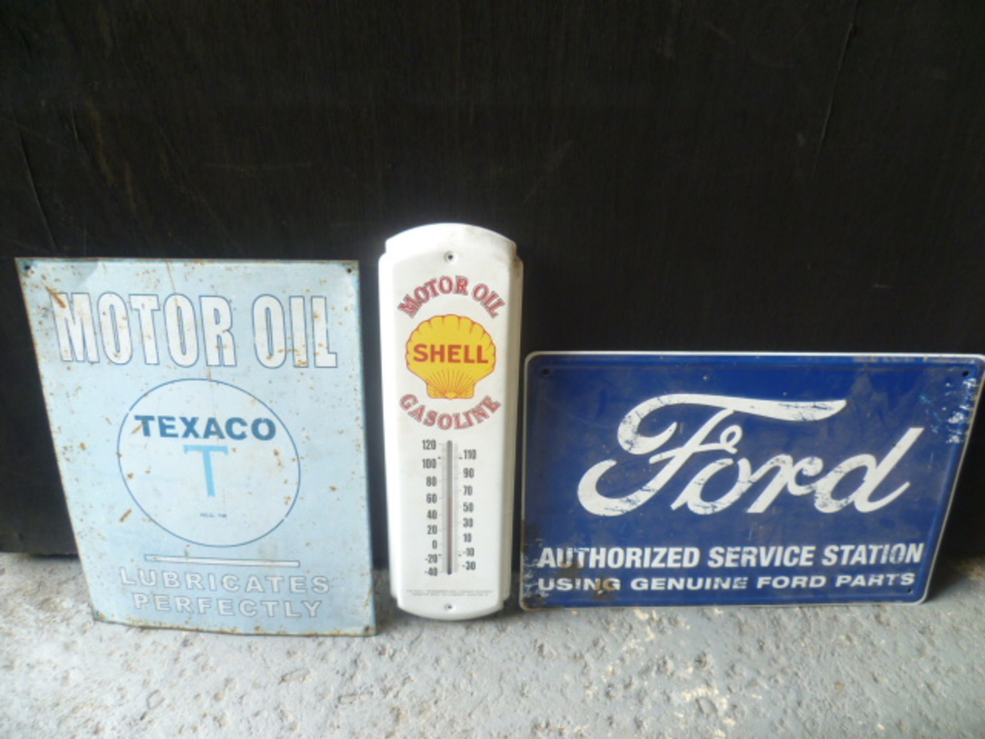 Texaco, Shell and Ford Advertising Signs