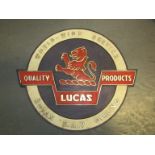 Original Lucas Point Of Sale Advertising Plaque
