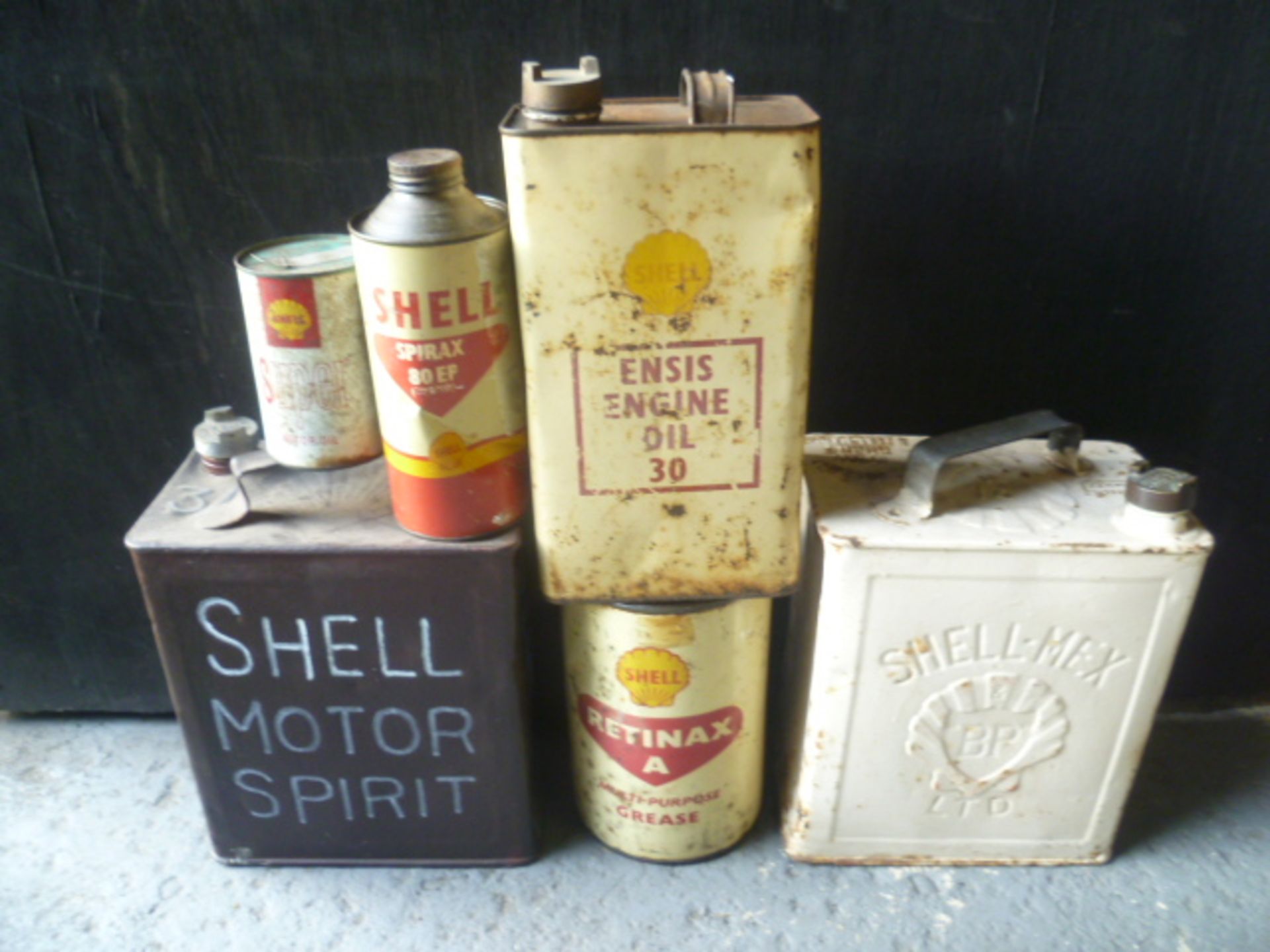 Mixed Lot Of Shell Petrol, Oil and Grease Tins