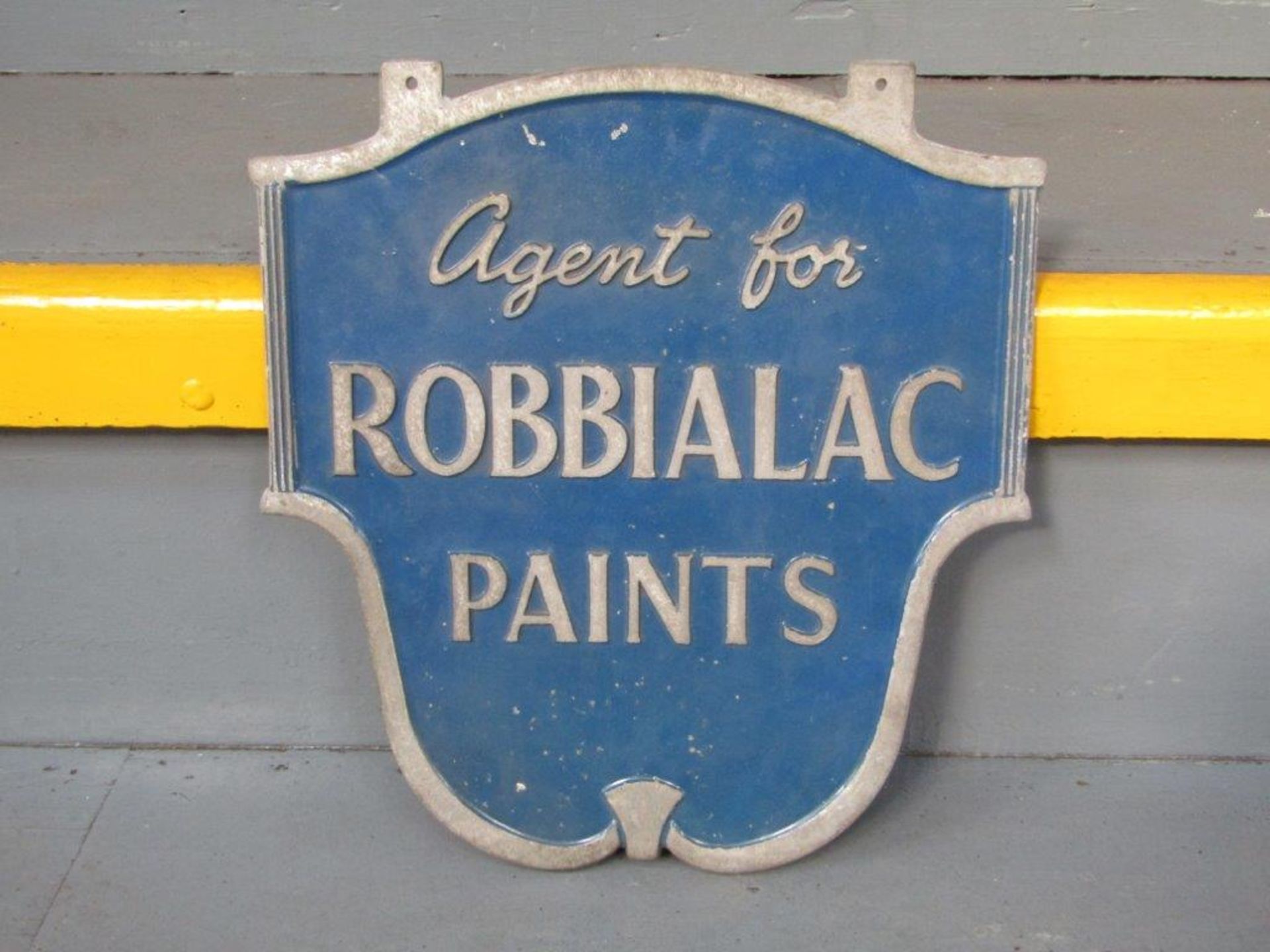 Vintage Cast Aluminium Robbialac Paints Double Sided Sign