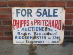 Phipps & Pritchard Estate Agents Double Sided Vintage Flange Sign