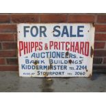 Phipps & Pritchard Estate Agents Double Sided Vintage Flange Sign