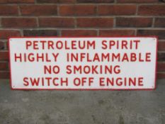 Vintage Heavy Gauge Aluminum Petroleum Spirit Warning Sign