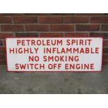 Vintage Heavy Gauge Aluminum Petroleum Spirit Warning Sign