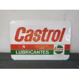 Vintage Aluminium Castrol 'Lubricantes' Sign