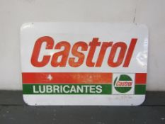 Vintage Aluminium Castrol 'Lubricantes' Sign