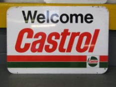 Aluminium Castrol Sign - 'Welcome'