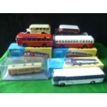 Six Boxed Collectable Buses and Coaches