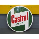 Vintage Castrol Motor Oil Large Circular Aluminium Sign