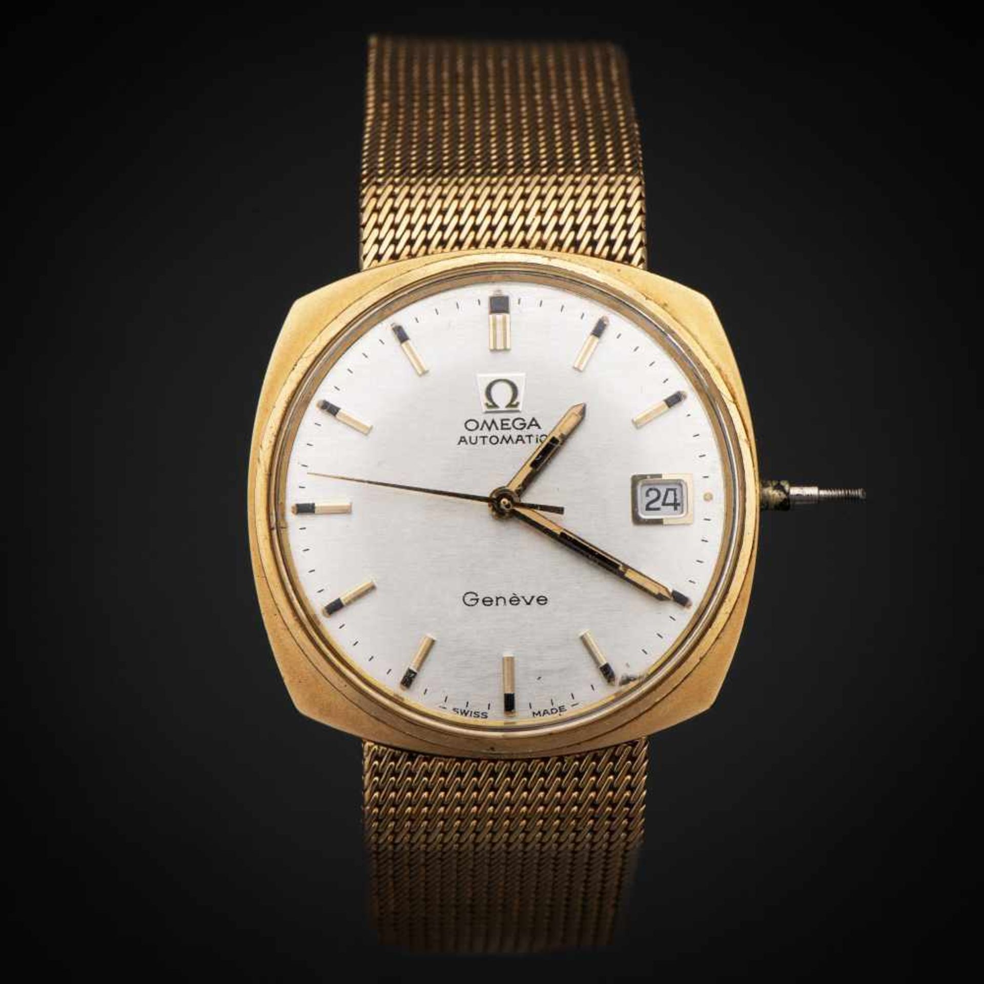 Reloj de caballero marca Omega Seamaster con caja de oro amarillo de 18 Kt.