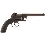 A 54-BORE WEBLEY BENTLEY TYPE FIVE-SHOT PERCUSSION REVOLVER, 6inch sighted octagonal barrel,