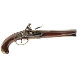 A 25-BORE FRENCH FLINTLOCK HOLSTER PISTOL BY MONNIER, 8.75inch barrel stamped with the