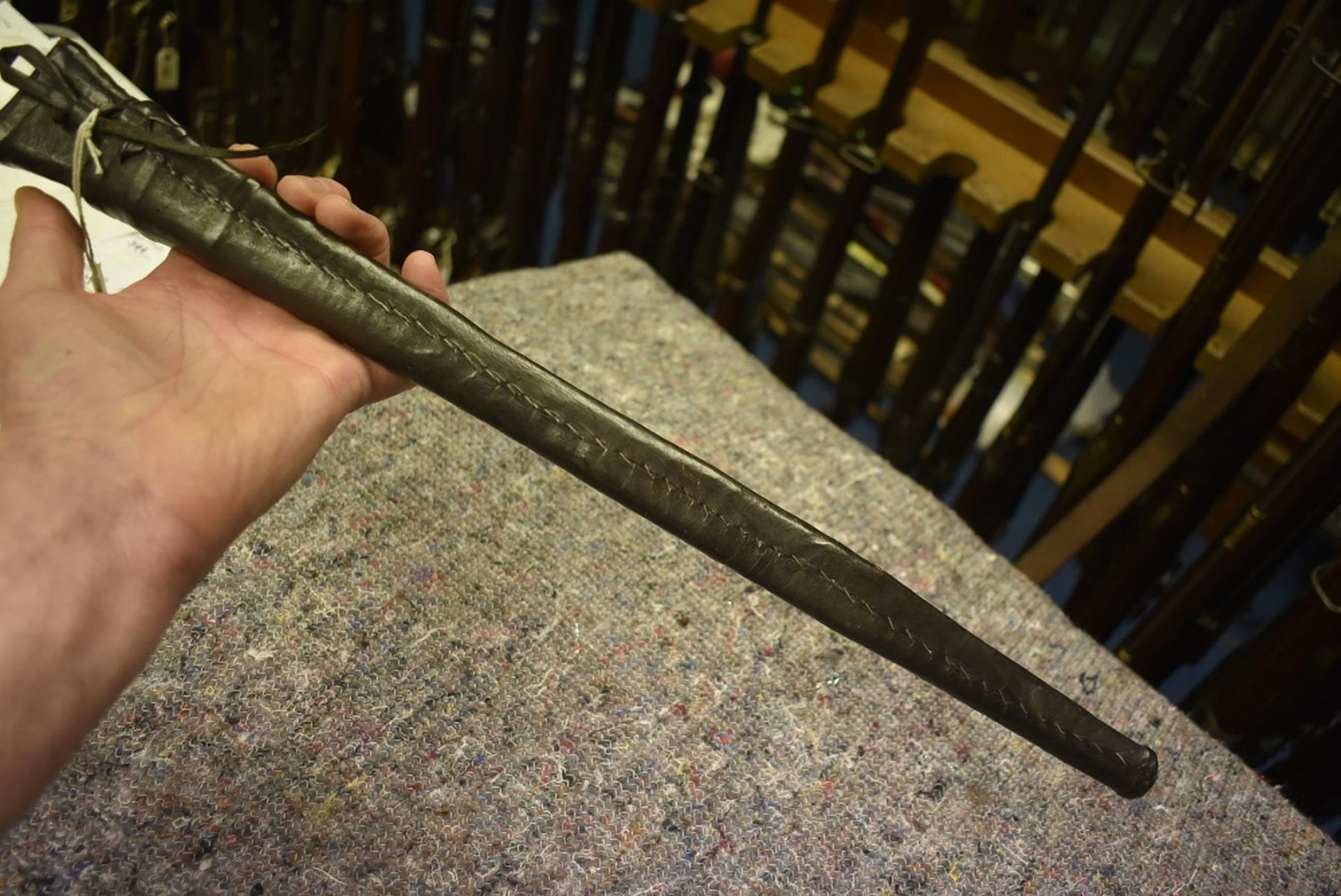 AN EARLY 20TH CENTURY TRIBAL STILETTO DAGGER, 47cm over all, the tapering wooden spike wrapped in - Image 8 of 8