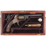 AN 80-BORE FIVE-SHOT PERCUSSION WEBLEY BENTLEY TYPE OPEN FRAME REVOLVER, 5inch sighted octagonal