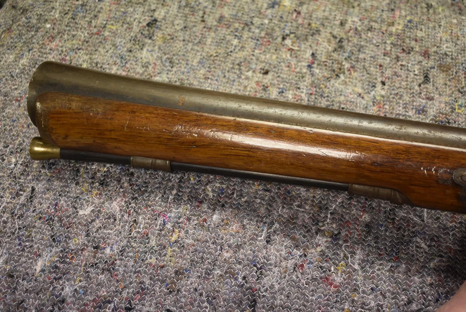 A LARGE PERCUSSION BLUNDERBUSS, 21.75inch barrel with 2.25inch diameter flared muzzle, engraved J. - Image 7 of 13