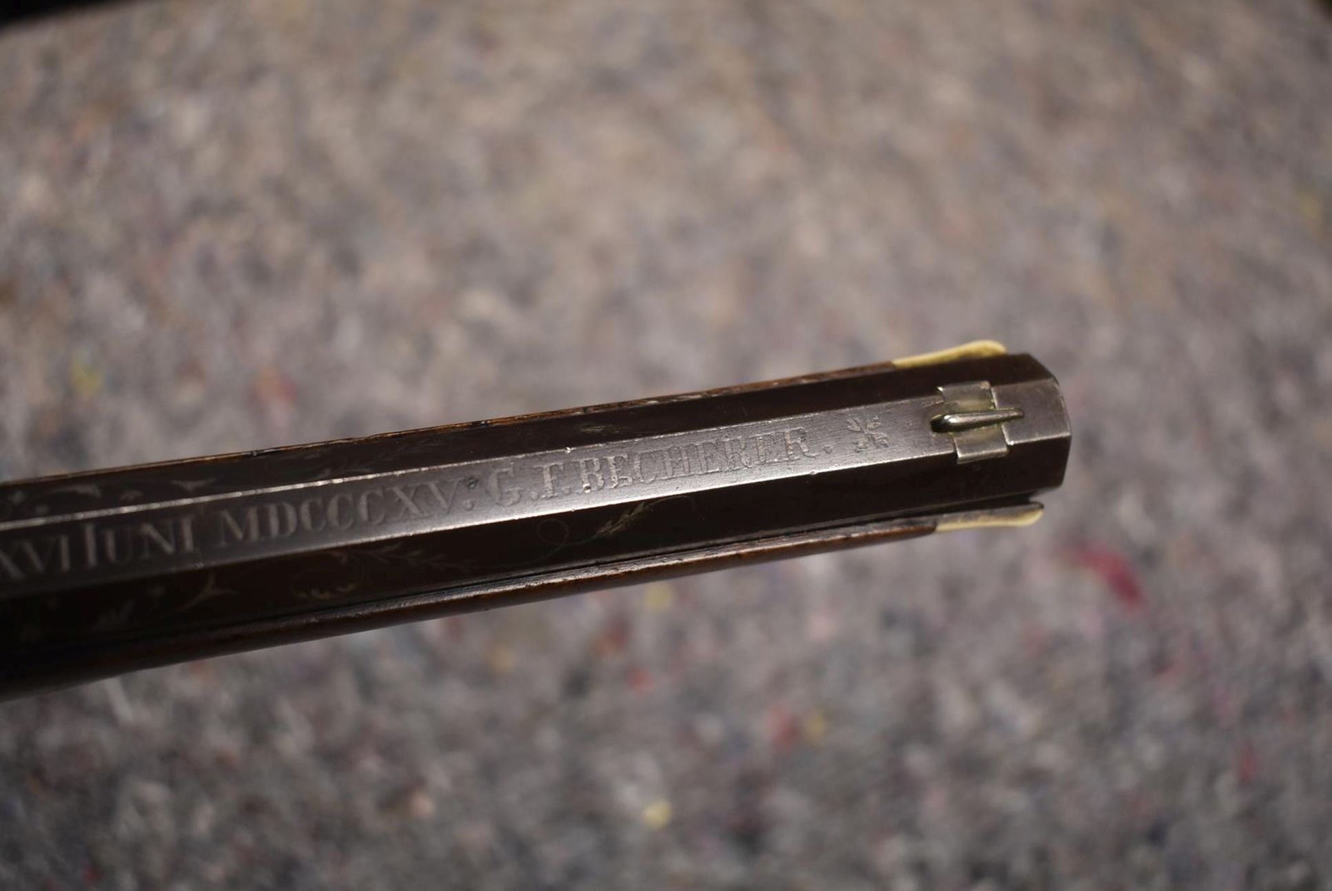 A 40-BORE GERMAN PERCUSSION OFFICER'S PISTOL, 9.25inch sighted octagonal barrel with inlaid silver - Image 13 of 13