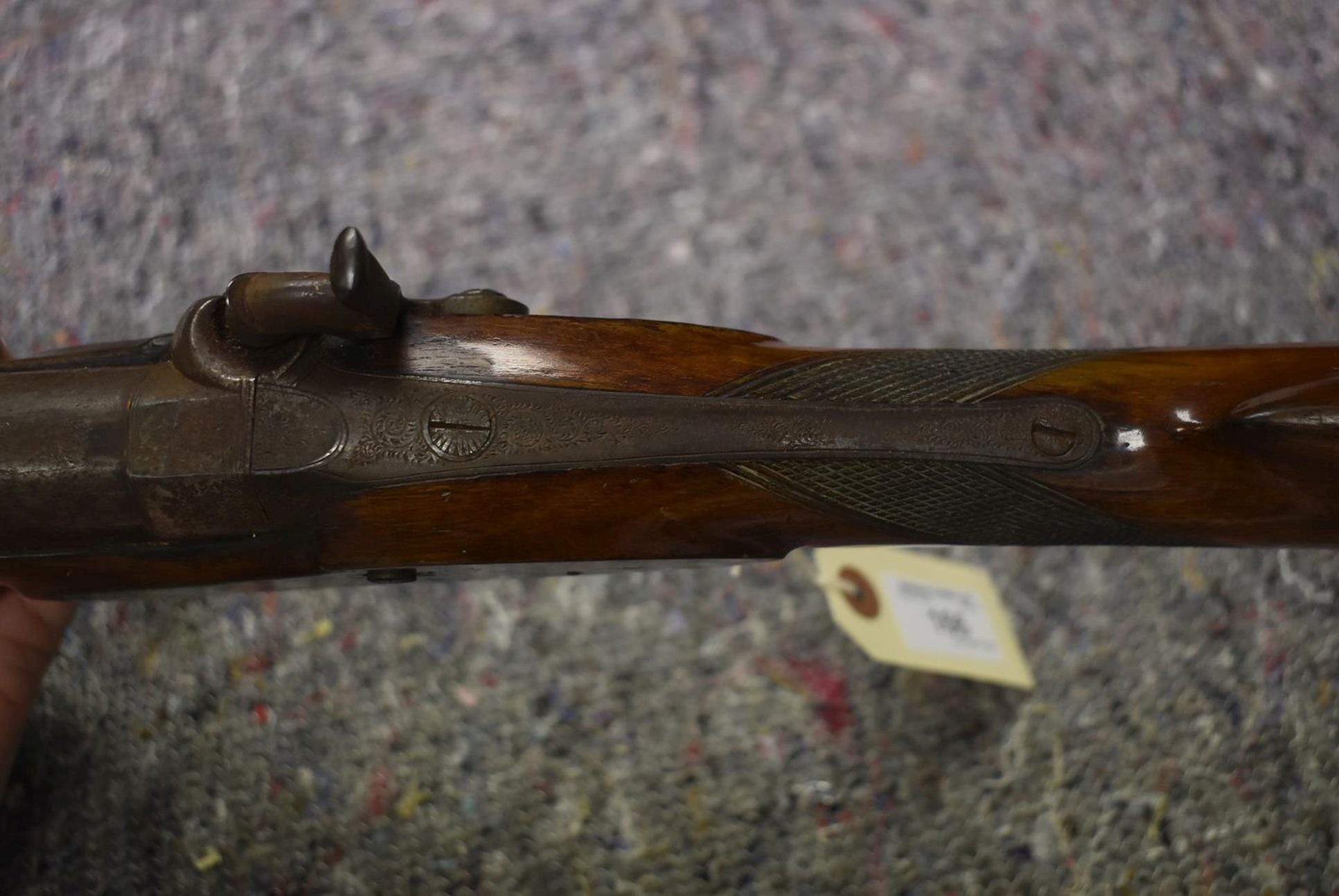 A LARGE PERCUSSION BLUNDERBUSS, 21.75inch barrel with 2.25inch diameter flared muzzle, engraved J. - Image 8 of 13