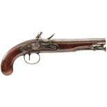 A PAIR OF .750 MUSKET CALIBRE FLINTLOCK OFFICER'S PISTOLS OF WATERLOO INTEREST, 9inch heavy barrels,