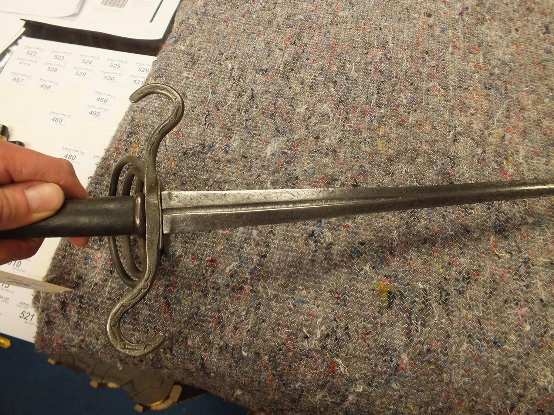 A COMPOSITE SHORT RAPIER OR RIDING SWORD, 78cm flattened diamond section two-stage blade stamped - Image 5 of 7