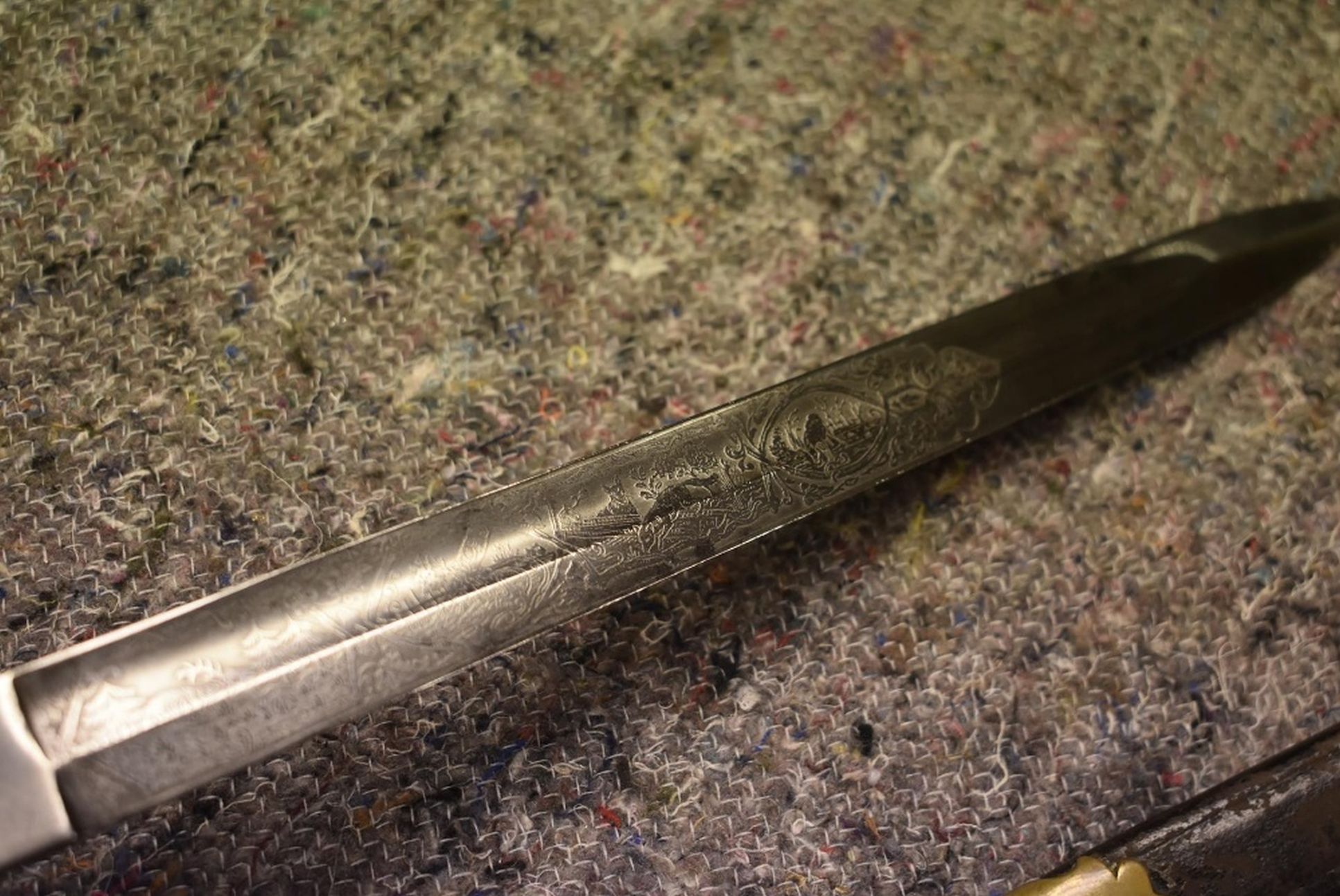 AN IMPERIAL GERMAN FORESTRY SERVICE CUTLASS, 37cm blade by WK&C, profusely etched with hunting and - Image 10 of 10