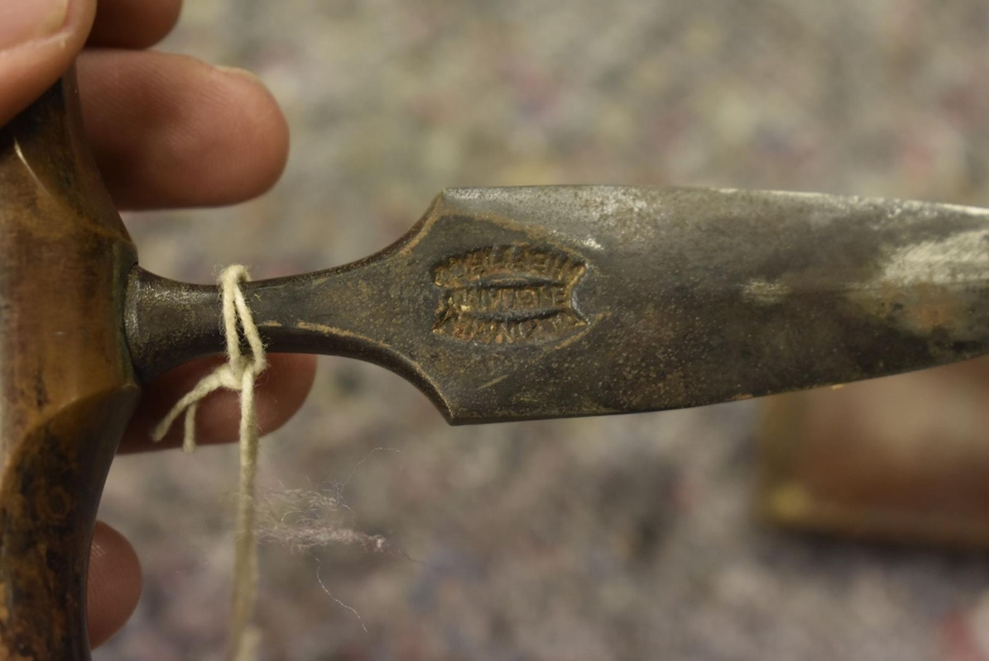 A 19TH CENTURY GAMBLER'S PUSH DAGGER, 8cm flattened diamond section blade stamped with the - Image 6 of 7