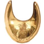 A GOOD GEORGIAN OFFICER'S GORGET, the gilded copper body with turned edge and engraved with a