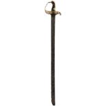 A 1796 PATTERN HOUSEHOLD CAVALRY TROOPER'S BRASS HILTED SWORD, 87cm blade by GILL with profuse
