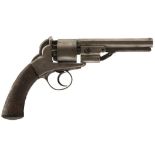 AN 80-BORE SIX SHOT PERCUSSION OPEN FRAME REVOLVER OF DAW TYPE, 4.75inch sighted octagonal barrel,