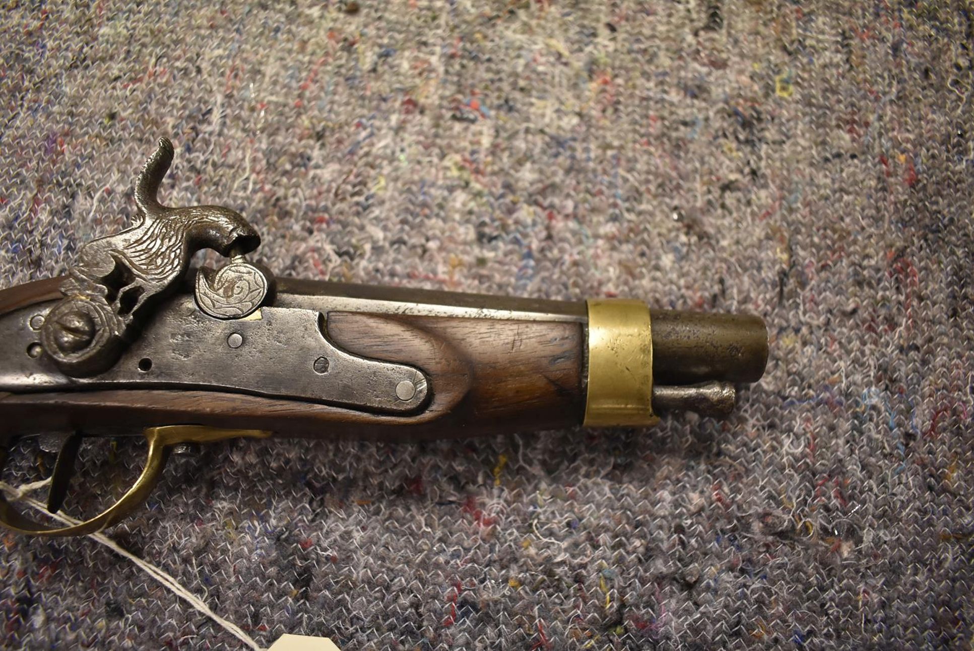 A SPANISH 13-BORE PERCUSSION SERVICE PISTOL, 6.5inch barrel, bevelled lock converted from flintlock, - Image 5 of 10