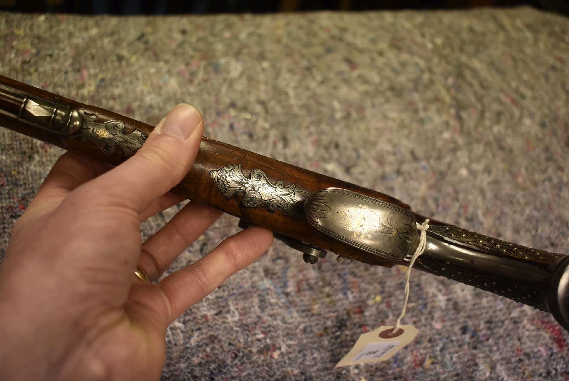 A 40-BORE GERMAN PERCUSSION OFFICER'S PISTOL, 9.25inch sighted octagonal barrel with inlaid silver - Image 8 of 13