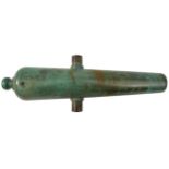 A 19TH CENTURY BRONZE ONE POUNDER CANNON, 20inch tapering barrel with Birmingham proof marks at