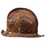 A 19TH CENTURY ELECTROTYPE COPY OF A 16TH CENTURY MILANESE MORION, of characteristic copper form