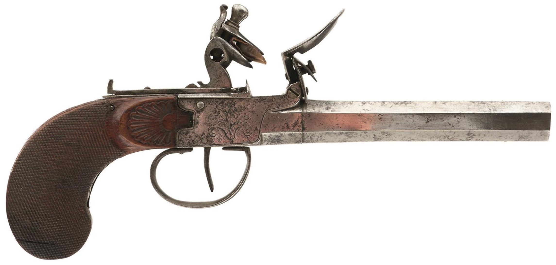 A PAIR OF CONTINENTAL 40-BORE FLINTLOCK TRAVELLING PISTOLS, 4.25inch turn-off octagonal barrels, - Image 2 of 13