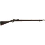 AN OBSOLETE CALIBRE .577 THREE-BAND SNIDER ENFIELD RIFLE, 36.5inch sighted barrel fitted with ramp