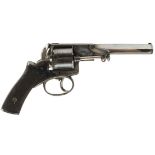 A .36 RIMFIRE OBSOLETE CALIBRE FIVE-SHOT ARMY AND NAVY REVOLVER, 5.25inch sighted octagonal blued