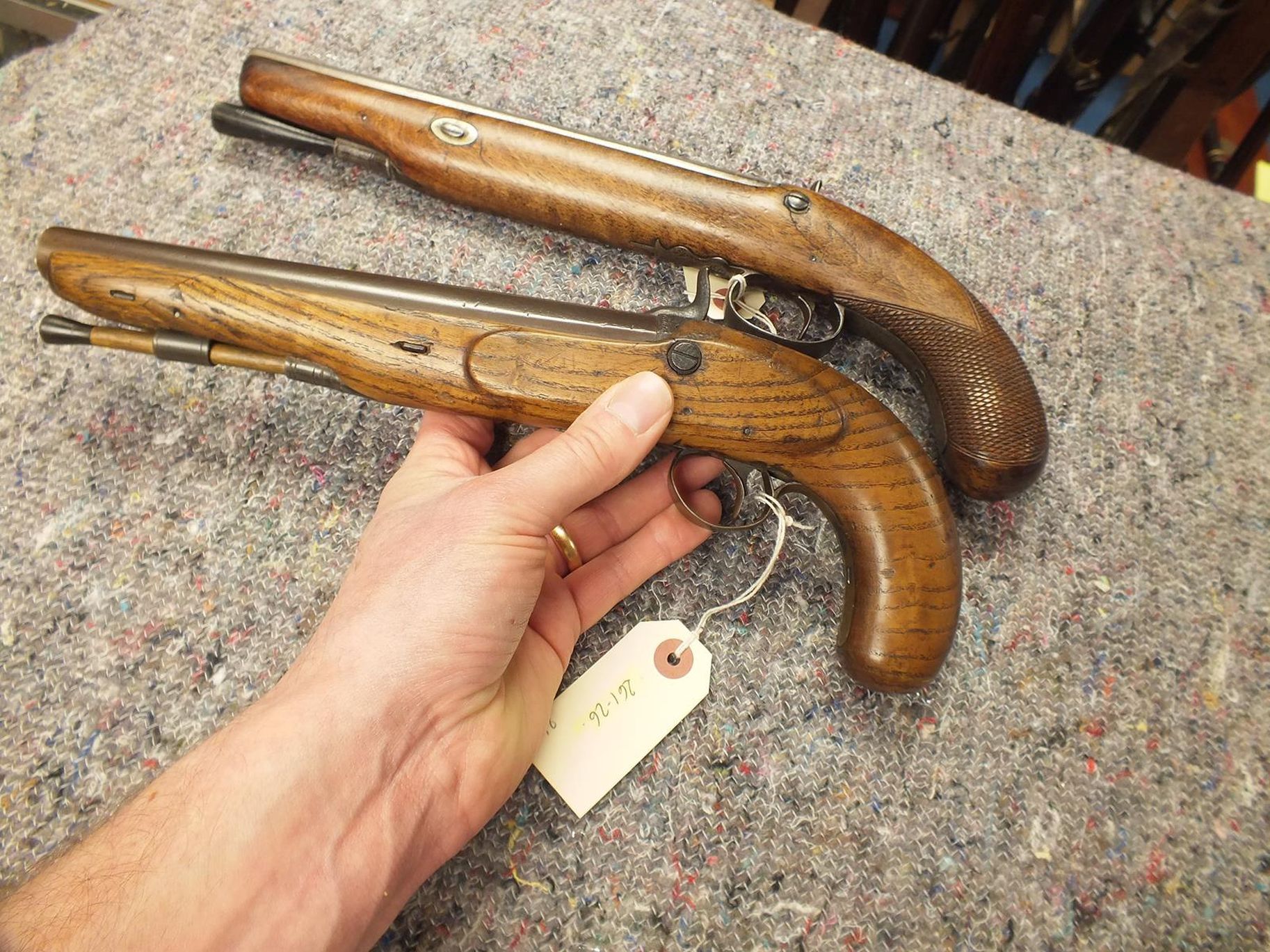 A 14-BORE PERCUSSION OFFICER'S PISTOL, 10inch sighted octagonal barrel, border and scroll engraved - Image 5 of 11