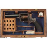 A CASED .32 RIMFIRE OBSOLETE CALIBRE SIX-SHOT WESTLEY RICHARDS TRANTER REVOLVER, 3.5inch sighted