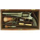 A CASED .44 CALIBRE SIX-SHOT REMINGTON NEW MODEL ARMY REVOLVER, 7.5inch sighted octagonal barrel,