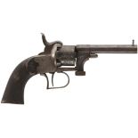 A SMALL CALIBRE SIX-SHOT MARIETTE'S PATENT PINFIRE REVOLVER, 3.5inch sighted blued barrel stamped