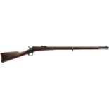 A .43 SPANISH OBSOLETE CALIBRE REMINGTON ROLLING BLOCK RIFLE, 35inch barrel fitted with ramp and