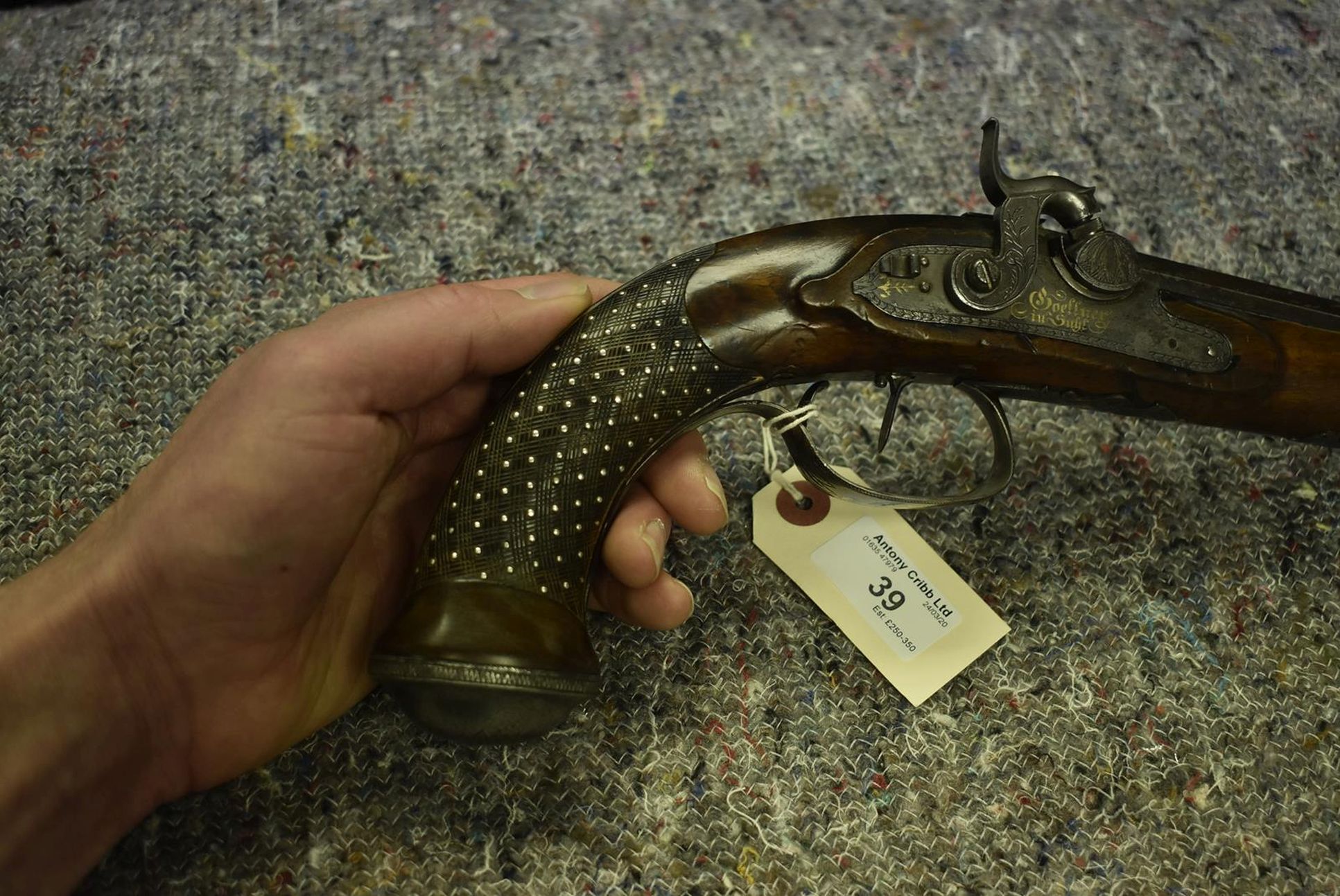 A 40-BORE GERMAN PERCUSSION OFFICER'S PISTOL, 9.25inch sighted octagonal barrel with inlaid silver - Image 10 of 13