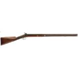 A 13-BORE PERCUSSION SPORTING GUN, 30.25inch two-stage sighted barrel, plain back action lock,